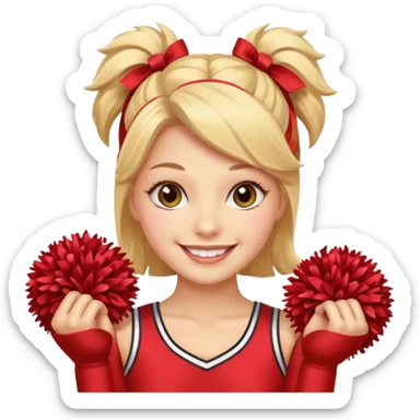 cheerleader with pom pom in front sticker