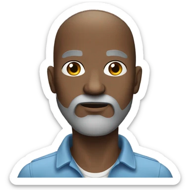Black bald man with big grey beard concerned  sticker