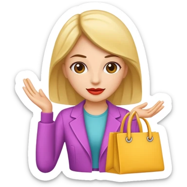 shopaholic woman sticker