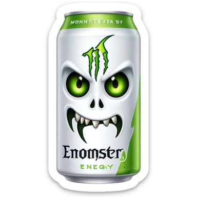 White monster energy drink sticker