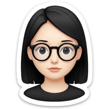 black spectacles with black lenses sticker