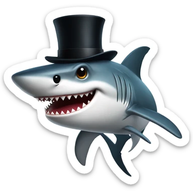 shark with tophat sticker