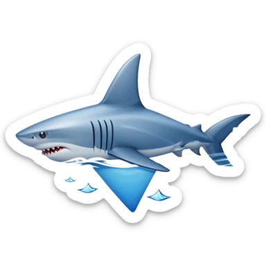 shark fin poking out above water sticker
