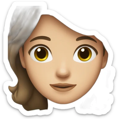 girl trainer with brown hair and green eyes sticker