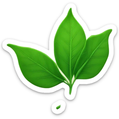 5 tipped green leaf sticker