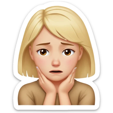 girl crossing arms around neck crying sticker