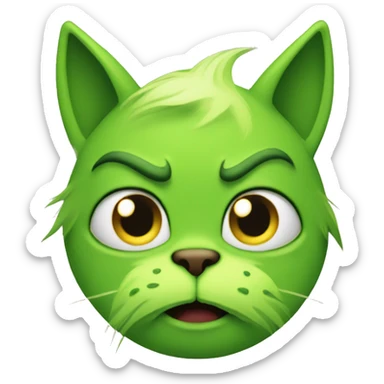 A cat grinch  sticker