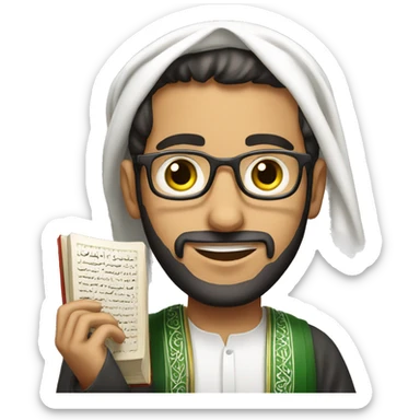 arab guy with quran sticker
