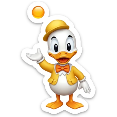 Donald Duck in classic emoji style, new pose sticker