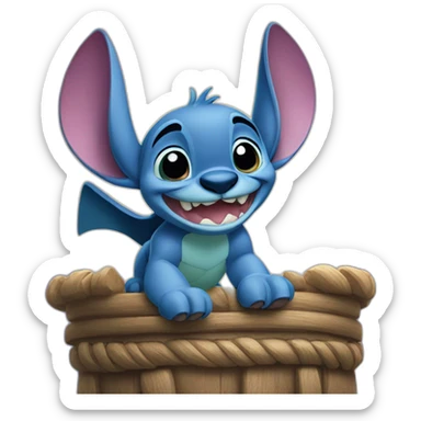 Stitch sur château disney sticker