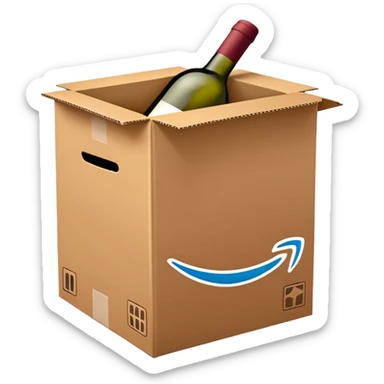 aesthetic Amazon prime box. The box is color wine sticker