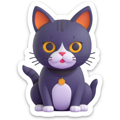 baddie cat with attitude sticker