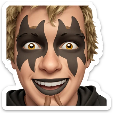 smiling boy with cat portrait sticker