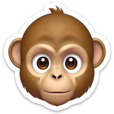 Depressed monkey frowning looking sad looking down crying  sticker