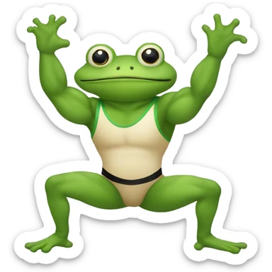 A frog as a wrestler  sticker