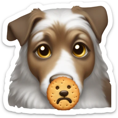 Perro comiendo una galleta sticker