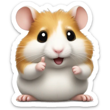 hamster making a peace sign with its paw sticker