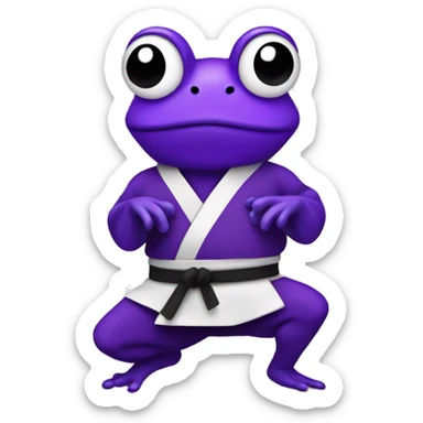 Purple frog in a karate gee sticker