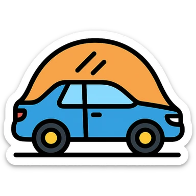 elegant and modern icon of a car covered with a transparent protective film, clean lines and subtle details sticker