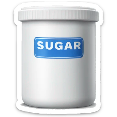 Realistic container of sugar for baking. sticker