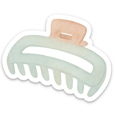 hairclip, watercolor art style, soft colors sticker
