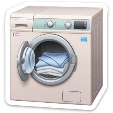 Dirty Pike of laundry in neutral pastel colours  sticker