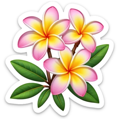 plumeria flower sticker