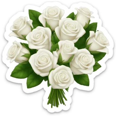 White roses bouquet  sticker