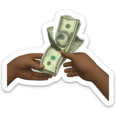Hand give Money to other hand sticker