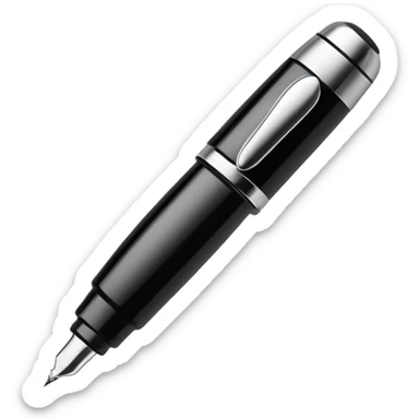 fountain pen drawing a smooth curved line, representing logo design sticker