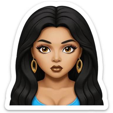 Lil Kim with long black hair sticker