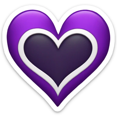 Black and Purple Heart half and half sticker