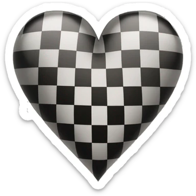 Checkered flag inside heart sticker