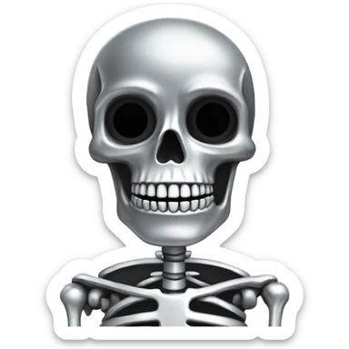 skeleton made of chrome sticker