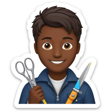 male hairdresser sticker