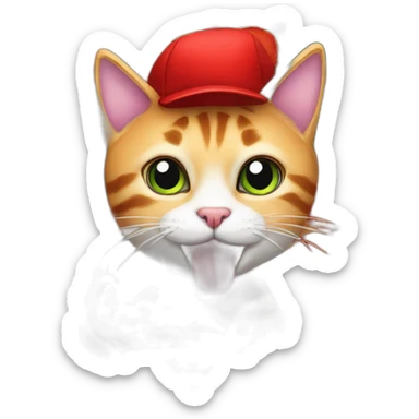 Cat eating pizza in pizza hat sticker