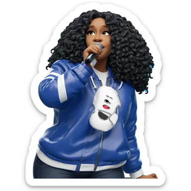 microphone and jacket moment sticker