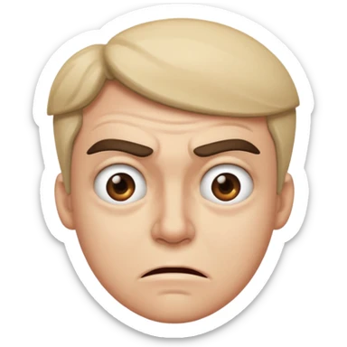 To squint with a look of disgust sticker