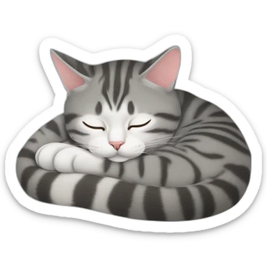 cat-American shorthair cat-sleeping sticker