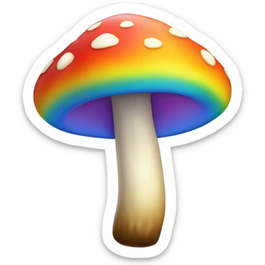 Rainbow mushrooms sticker