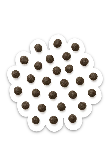 feci di animale a pallini viste dall'alto, isolate su sfondo bianco sticker