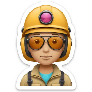 Colorful Helmeted Traveler sticker