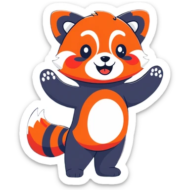 Red panda dancing sticker