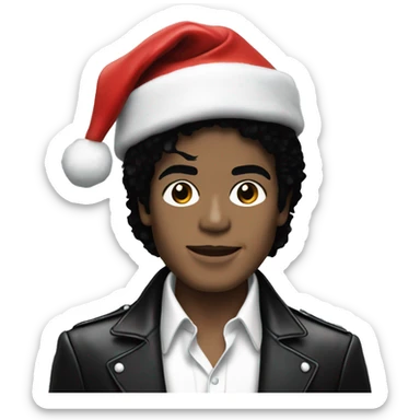 michael jackson with santa hat sticker