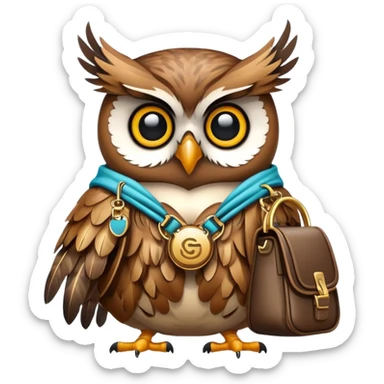 Owl with hip hop bag sticker