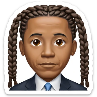 Obama with braids sticker