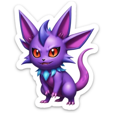 Shiny Dark Noibat-Espeon-Gengar-Litten-Nidorino-fusion-hybrid full body sticker