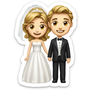 Ein Junge und ein Mädchen heiraten sticker