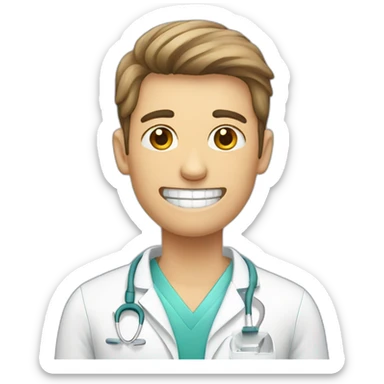 patient at the dentist clinic sticker