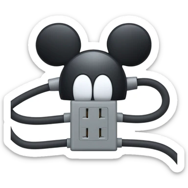 Eletric cable mickie mouse connector sticker